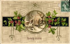 Flores de la fantasía de la POSTAL de la VENDIMIA