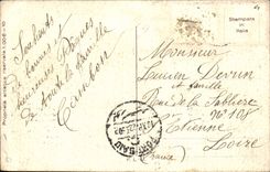 Flores de la fantasía de la POSTAL de la VENDIMIA