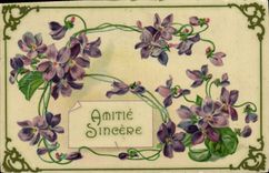 Flores de la fantasía de la POSTAL de la VENDIMIA