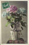 Flores de la fantasía de la POSTAL de la VENDIMIA