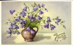 Flores de la fantasía de la POSTAL de la VENDIMIA