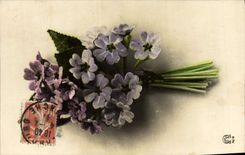 Flores de la fantasía de la POSTAL de la VENDIMIA