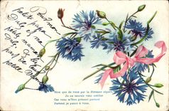Flores de la fantasía de la POSTAL de la VENDIMIA