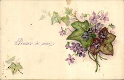 Flores de la fantasía de la POSTAL de la VENDIMIA