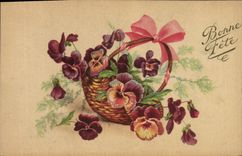 Flores de la fantasía de la POSTAL de la VENDIMIA