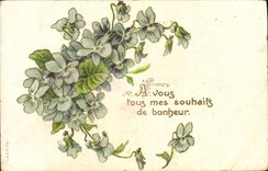 Flores de la fantasía de la POSTAL de la VENDIMIA