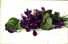 Flores de la fantasía de la POSTAL de la VENDIMIA