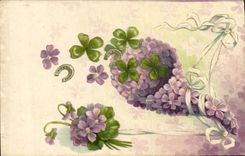 Flores de la fantasía de la POSTAL de la VENDIMIA