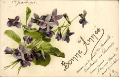 Flores de la fantasía de la POSTAL de la VENDIMIA