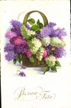 Flores de la fantasía de la POSTAL de la VENDIMIA