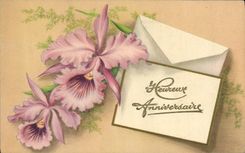 Flores de la fantasía de la POSTAL de la VENDIMIA