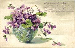 Flores de la fantasía de la POSTAL de la VENDIMIA