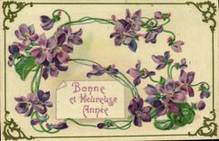 Flores de la fantasía de la POSTAL de la VENDIMIA