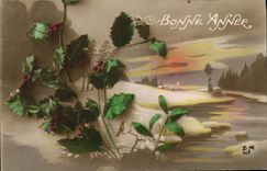 Flores de la fantasía de la POSTAL de la VENDIMIA