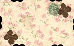 Flores de la fantasía de la POSTAL de la VENDIMIA