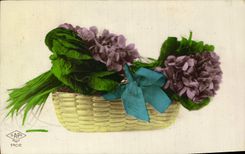 Flores de la fantasía de la POSTAL de la VENDIMIA