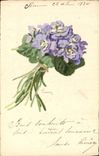 Flores de la fantasía de la POSTAL de la VENDIMIA