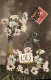 CPA Fantaisie Fleurs Annee 1913