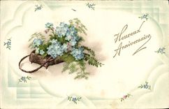 Flores de la fantasía de la POSTAL de la VENDIMIA