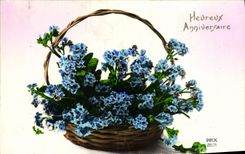 Flores de la fantasía de la POSTAL de la VENDIMIA