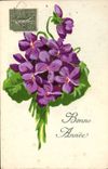 Flores de la fantasía de la POSTAL de la VENDIMIA