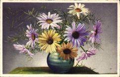 Flores de la fantasía de la POSTAL de la VENDIMIA