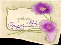 Flores de la fantasía de la POSTAL de la VENDIMIA