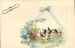 Tragos de las flores de la fantasía de la POSTAL de la VENDIMIA