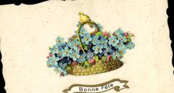 Flores de la fantasía de la POSTAL de la VENDIMIA