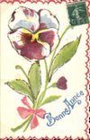 Flores de la fantasía de la POSTAL de la VENDIMIA
