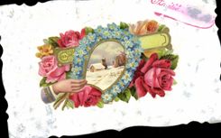 Flores de la fantasía de la POSTAL de la VENDIMIA