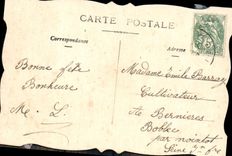 Flores de la fantasía de la POSTAL de la VENDIMIA