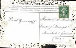 CPA Brodee Fantaisie Fleurs Hirondelle