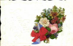 Flores de la fantasía de la POSTAL de la VENDIMIA