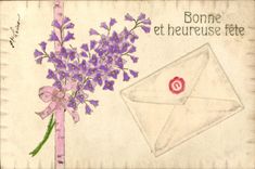 Flores de la fantasía de la POSTAL de la VENDIMIA