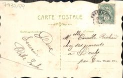 VINTAGE POSTCARD Fantaisie Flowers Horseshoe