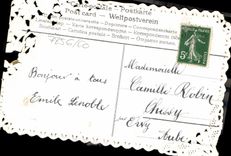 Paloma de las flores de la fantasía de la POSTAL de la VENDIMIA