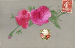 Flores de la fantasía de la POSTAL de la VENDIMIA