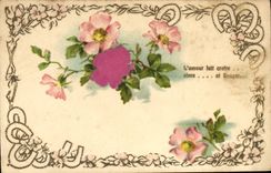 Flores de la fantasía de la POSTAL de la VENDIMIA