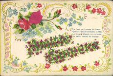 Flores de la fantasía de la POSTAL de la VENDIMIA