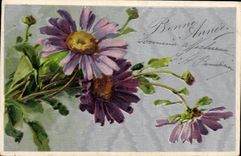 Flores de la fantasía de la POSTAL de la VENDIMIA