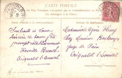 CPA Fantaisie Fleurs Trefles Coccinelle Insecte