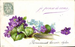 Flores de la fantasía de la POSTAL de la VENDIMIA
