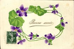 Flores de la fantasía de la POSTAL de la VENDIMIA