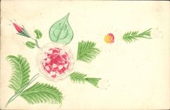 Flores de la fantasía de la POSTAL de la VENDIMIA