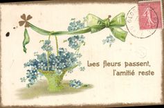 Flores de la fantasía de la POSTAL de la VENDIMIA