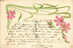 Flores de la fantasía de la POSTAL de la VENDIMIA