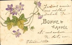 Flores de la fantasía de la POSTAL de la VENDIMIA