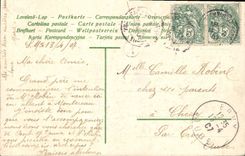 La fantasía de la POSTAL de la VENDIMIA florece palomas