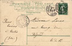 La fantasía de la POSTAL de la VENDIMIA florece la mano